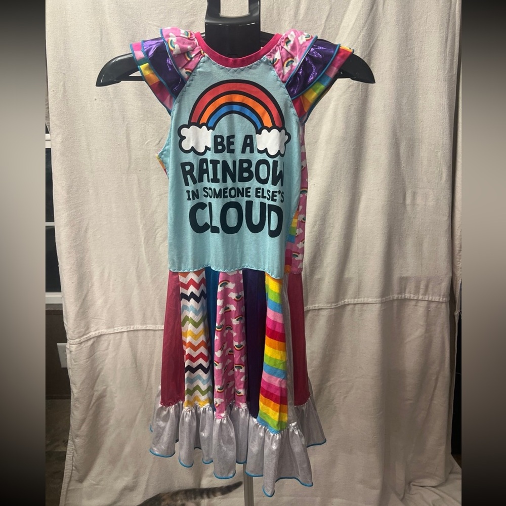 Custom Boutique Colorful Rainbow Graphic Dress
